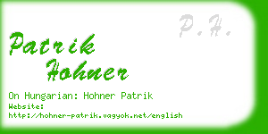 patrik hohner business card